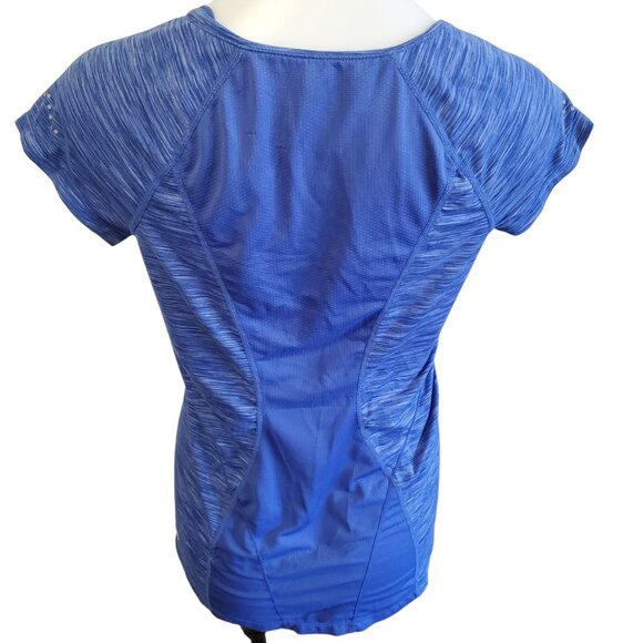 Zella Womens Blue Short Sleeve Breathable Quick Dry Activewear Top S - Picture 3 of 7